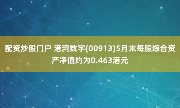 配资炒股门户 港湾数字(00913)5月末每股综合资产净值约为0.463港元