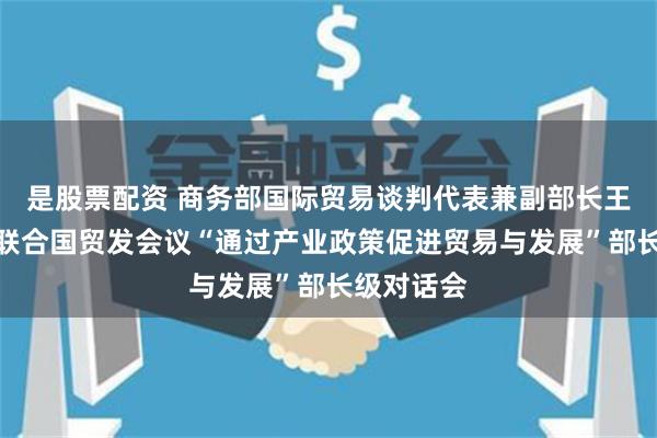 是股票配资 商务部国际贸易谈判代表兼副部长王受文出席联合国贸发会议“通过产业政策促进贸易与发展”部长级对话会